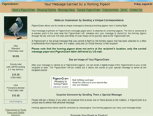 Tablet Screenshot of pigeongram.com